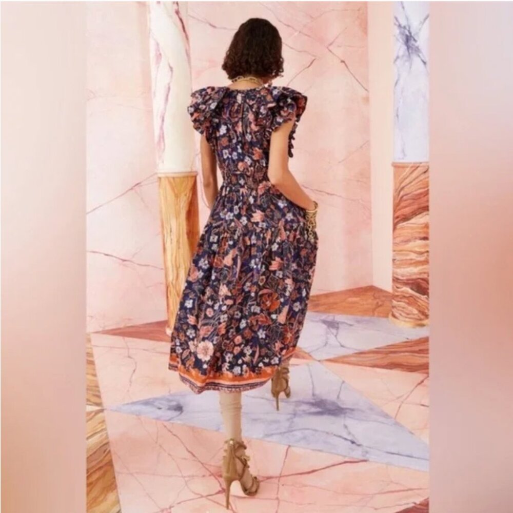 Ulla Johnson Arina Midnight Floral Midi Dress - Picture 3 of 15